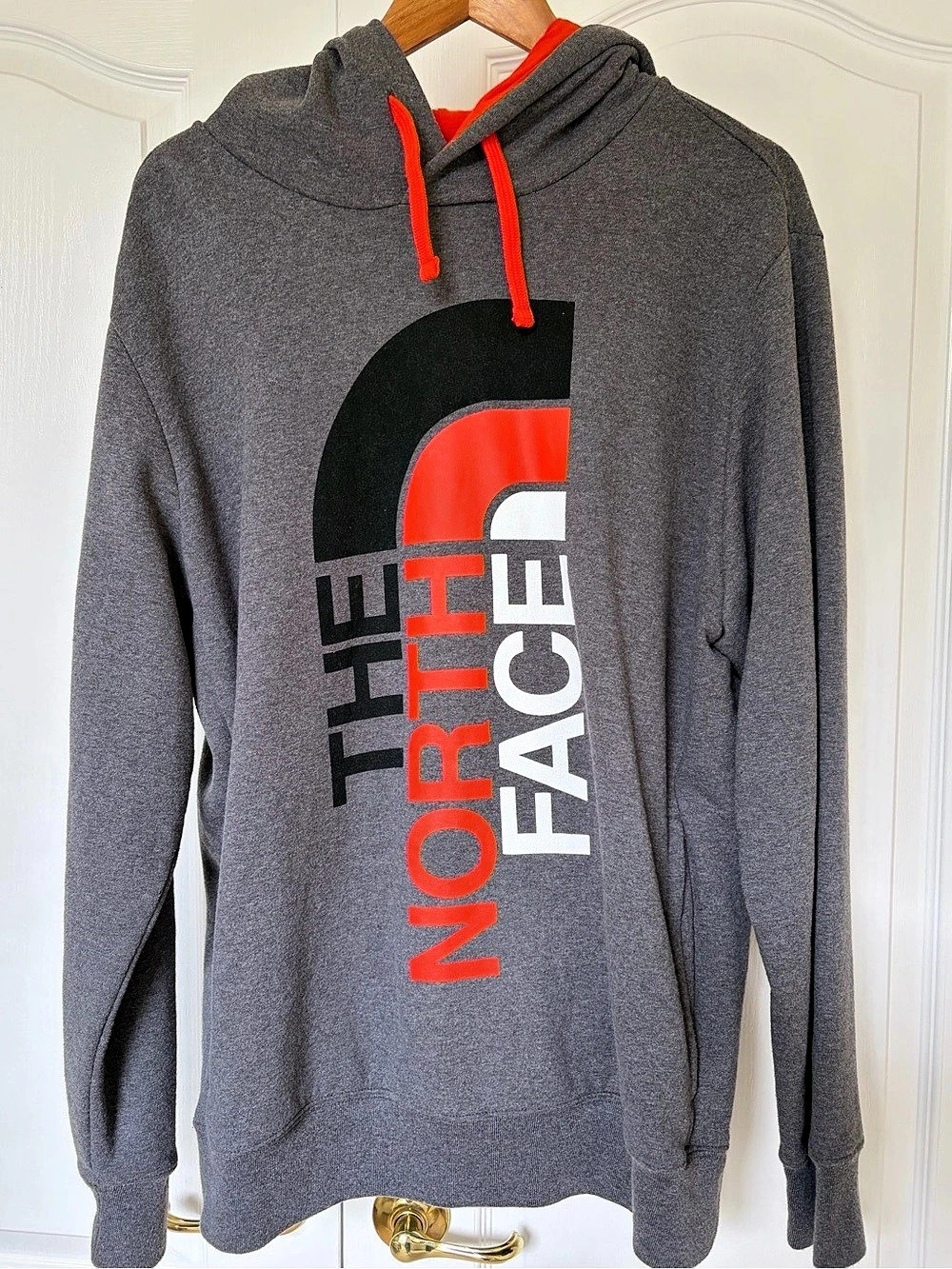 The North Face Men's Half Dome Pullover Hoodie Gray, Black and Orange XL